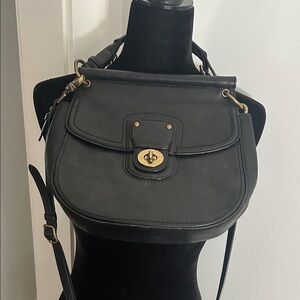 Vintage COACH Black Leather Shoulder Bag